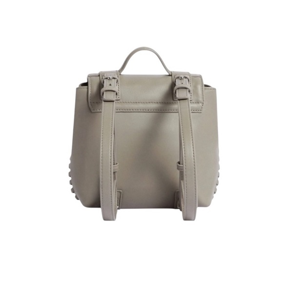NWT ALLSAINTS Fin Leather Mini Convertible Backpack/Crossbody in Natural Grey main image 4